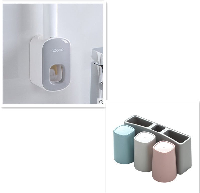 Wall Mounted Automatic Toothpaste Holder Bathroom Accessories Set Dispenser - RELUX.STORE