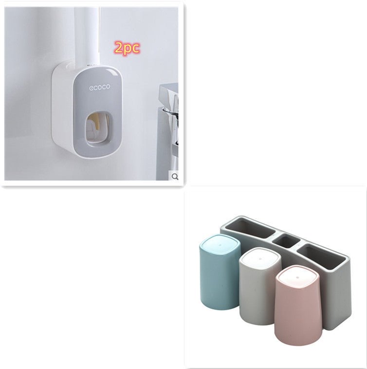Wall Mounted Automatic Toothpaste Holder Bathroom Accessories Set Dispenser - RELUX.STORE