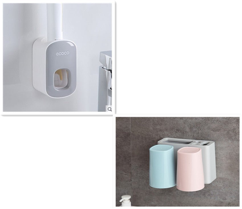 Wall Mounted Automatic Toothpaste Holder Bathroom Accessories Set Dispenser - RELUX.STORE