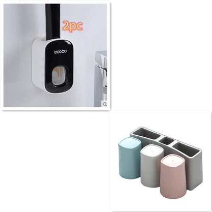 Wall Mounted Automatic Toothpaste Holder Bathroom Accessories Set Dispenser - RELUX.STORE