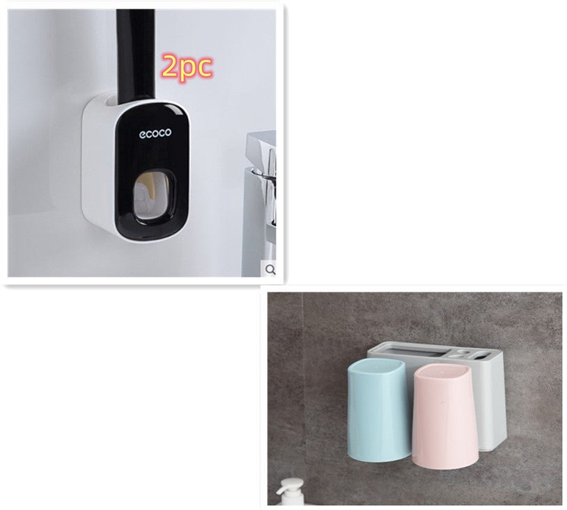 Wall Mounted Automatic Toothpaste Holder Bathroom Accessories Set Dispenser - RELUX.STORE