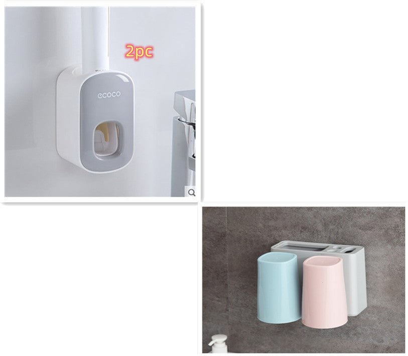 Wall Mounted Automatic Toothpaste Holder Bathroom Accessories Set Dispenser - RELUX.STORE