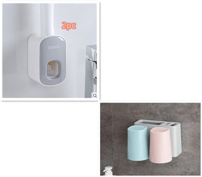 Wall Mounted Automatic Toothpaste Holder Bathroom Accessories Set Dispenser - RELUX.STORE