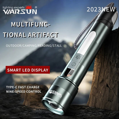 WARSUN 1000 Lm LED Lithium Battery Rechargeable Flashlight Multifunctional Outdoor Torch Portable Zoomable Camping Light - RELUX.STORE