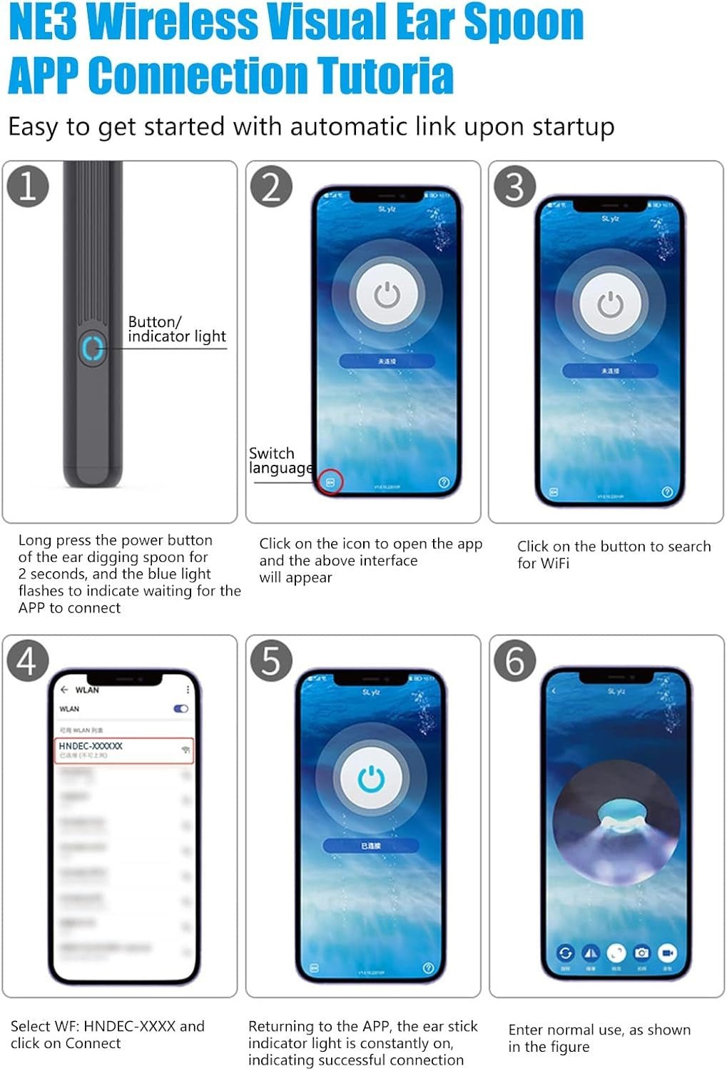 “Waterproof Ear Wax Removal Cleaner Kit – Safe LED Otoscope with Ear Pick & USB Charging for Home & Travel” - RELUX.STORE