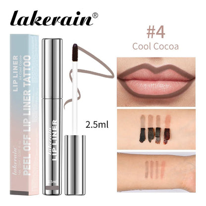 Waterproof Lip Liner Peel Off Tattoo Lipgloss Waterproof Long Lasting Matte Lip Tint Brown Contour Tear - off Lips Stain Cosmetic - RELUX.STORE