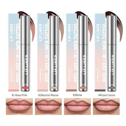 Waterproof Lip Liner Peel Off Tattoo Lipgloss Waterproof Long Lasting Matte Lip Tint Brown Contour Tear - off Lips Stain Cosmetic - RELUX.STORE
