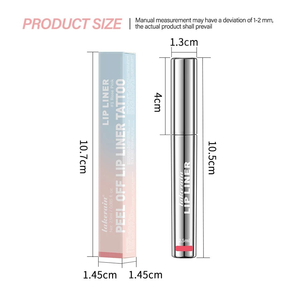 Waterproof Lip Liner Peel Off Tattoo Lipgloss Waterproof Long Lasting Matte Lip Tint Brown Contour Tear - off Lips Stain Cosmetic - RELUX.STORE