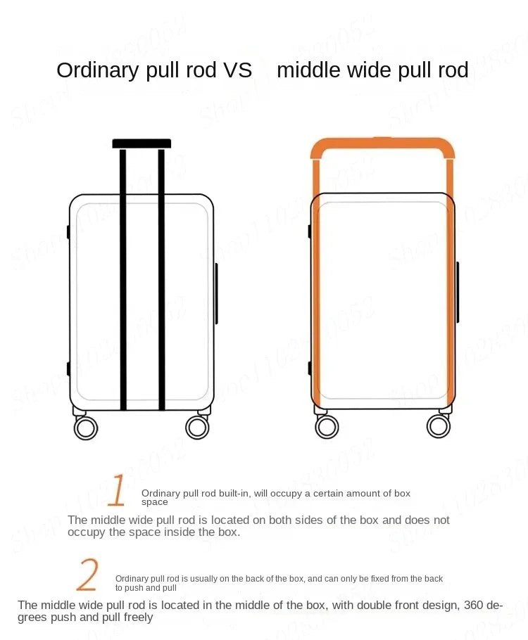 Wide Handle Suitcase 20/24 inch High Quality Rolling Luggage Spinner Wheels Men Travel Bag Women Cabin Password Trolley luggage - RELUX.STOREWide Handle Suitcase 20/24 inch High Quality Rolling Luggage Spinner Wheels Men Travel Bag Women Cabin Password Trolley luggage