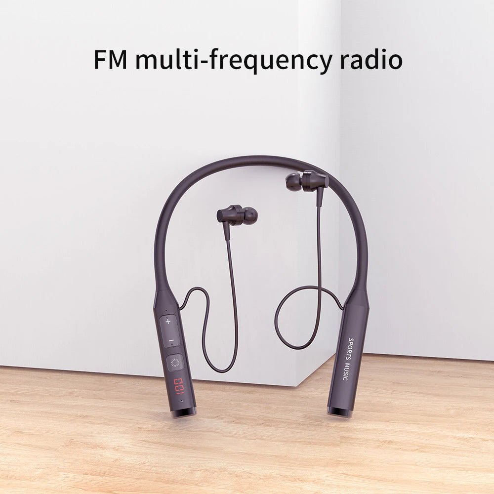 "Wireless Bluetooth 5.0 Neckband Headphones – HiFi 9D Stereo, Sport Earphones with TF Card & FM Audio Playback" - RELUX.STORE