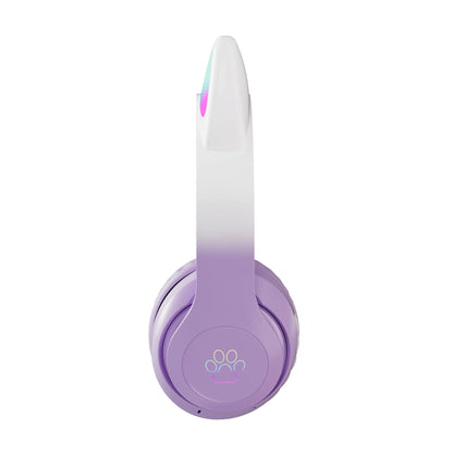 Wireless RGB Cat Ear Headphones – Cute Girls & Kids Headset with Mic, Stereo Music, Gaming Lights & Earbud Controls - RELUX.STORE