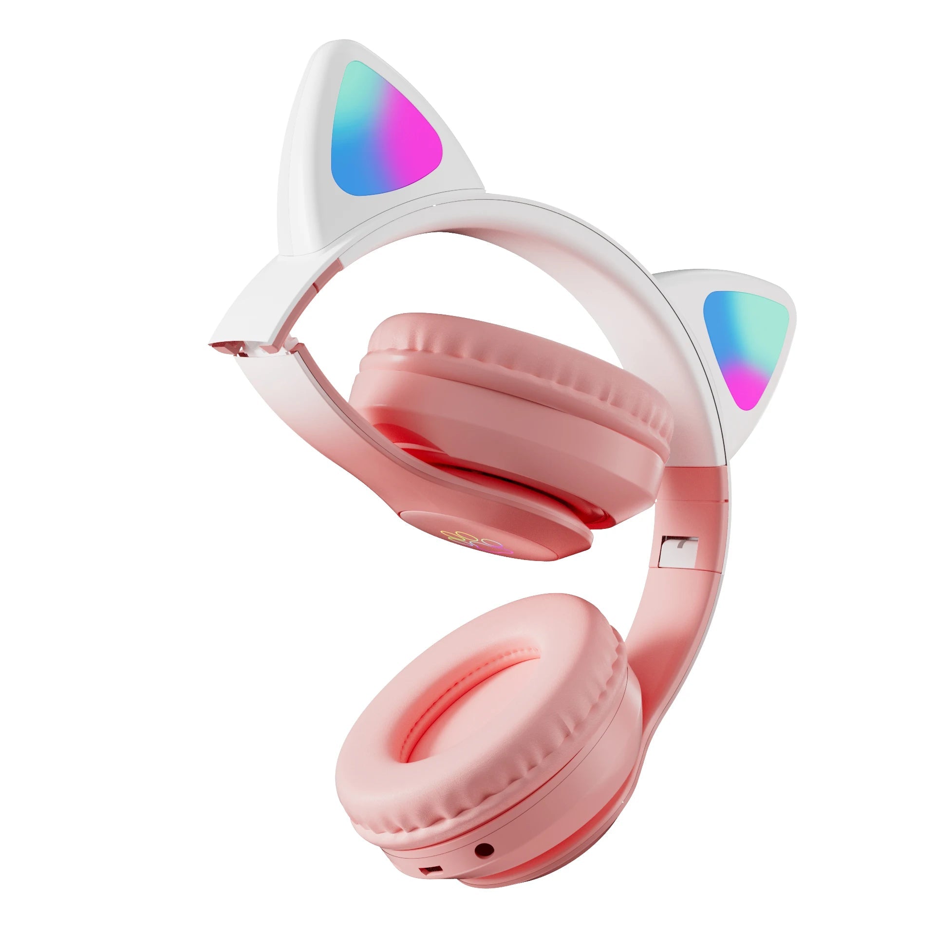 Wireless RGB Cat Ear Headphones – Cute Girls & Kids Headset with Mic, Stereo Music, Gaming Lights & Earbud Controls - RELUX.STORE