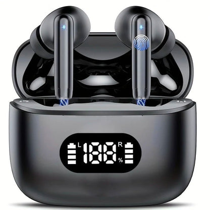 Wireless TWS Earbuds – Bluetooth 5.3 Headphones with 40dB Noise Cancelling, 6 - Mic ENC, LED Display, HD Calls & Transparency Mode - RELUX.STORE