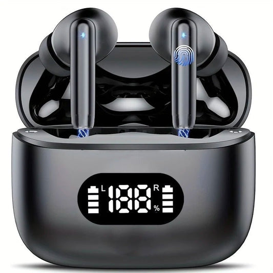 Wireless TWS Earbuds – Bluetooth 5.3 Headphones with 40dB Noise Cancelling, 6 - Mic ENC, LED Display, HD Calls & Transparency Mode - RELUX.STORE