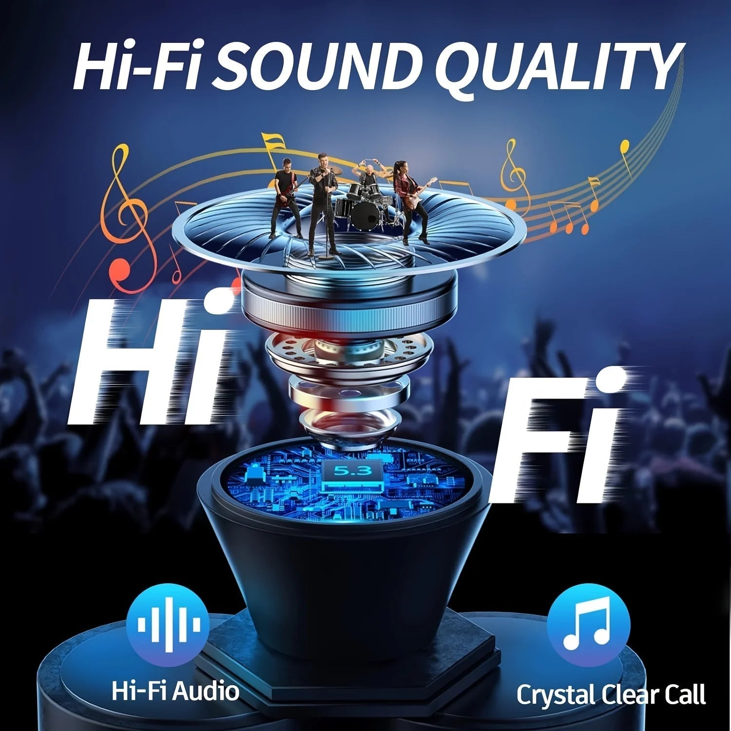 Wireless TWS Earbuds – Bluetooth 5.3 Headphones with 40dB Noise Cancelling, 6 - Mic ENC, LED Display, HD Calls & Transparency Mode - RELUX.STORE