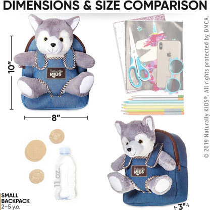 Wolf Backpack, Wolf Toys for Kids 3 - 5, Toddler Husky Stuffed Animal Gifts for 2 3 4 5 Year Old Girl Boy - RELUX.STORE