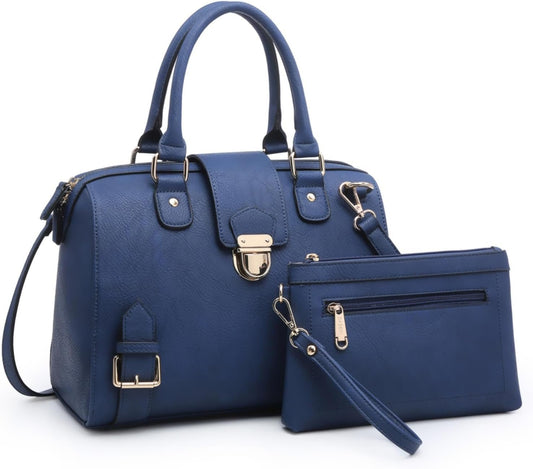 Women Barrel Handbags Fashion Satchel Bags Top Handle Shoulder Purses Vegan Leather Work Tote - RELUX.STORE