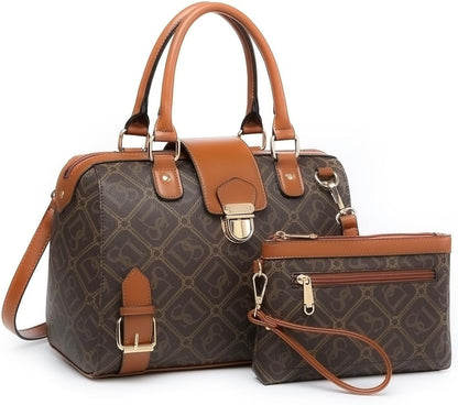 Women Barrel Handbags Fashion Satchel Bags Top Handle Shoulder Purses Vegan Leather Work Tote - RELUX.STORE