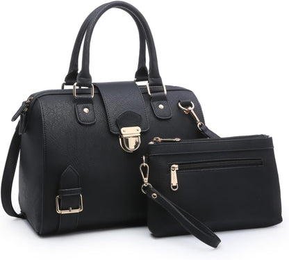 Women Barrel Handbags Fashion Satchel Bags Top Handle Shoulder Purses Vegan Leather Work Tote - RELUX.STORE