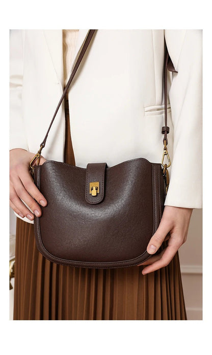 Women‘s Cowhide Genuine Leather Shoulder Bag Ladies Soft Natural Cow Leather Handbag Female Fashion Luxury Design Crossbody Bags - RELUX.STORE