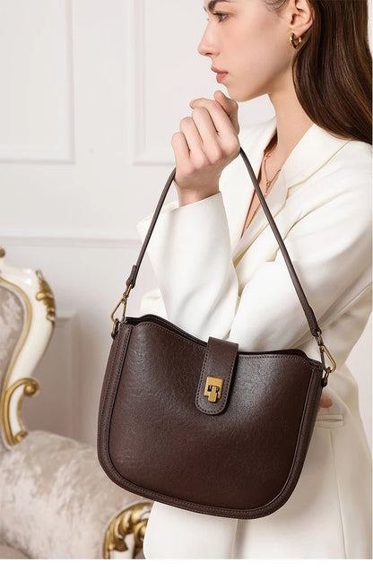 Women‘s Cowhide Genuine Leather Shoulder Bag Ladies Soft Natural Cow Leather Handbag Female Fashion Luxury Design Crossbody Bags - RELUX.STORE