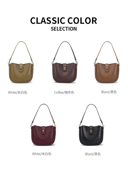 Women‘s Cowhide Genuine Leather Shoulder Bag Ladies Soft Natural Cow Leather Handbag Female Fashion Luxury Design Crossbody Bags - RELUX.STORE