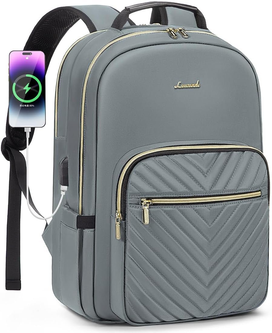 Women’s Laptop Backpack 15.6 Inch – Stylish Waterproof Travel Backpack Purse with USB Charging Port | Professional College, Work, Teacher & Business Computer Bag (Mint Green) - RELUX.STORE