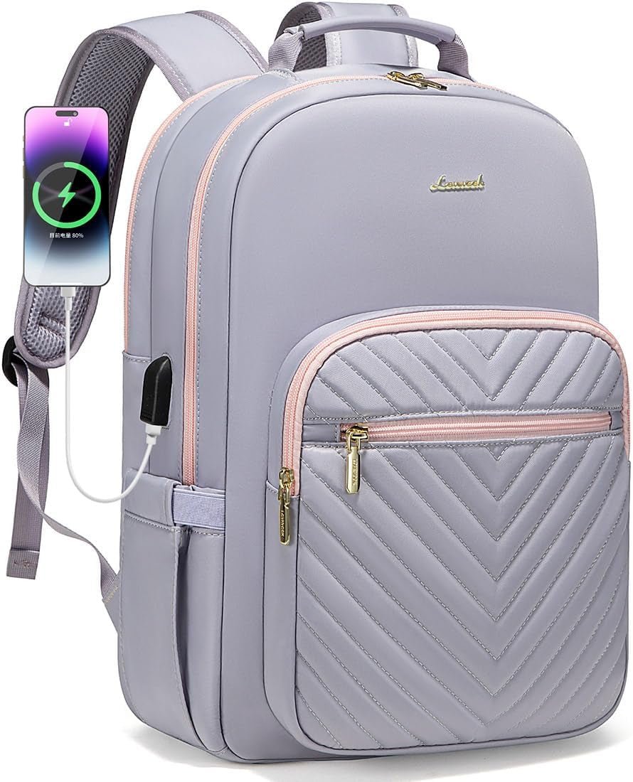 Women’s Laptop Backpack 15.6 Inch – Stylish Waterproof Travel Backpack Purse with USB Charging Port | Professional College, Work, Teacher & Business Computer Bag (Mint Green) - RELUX.STORE