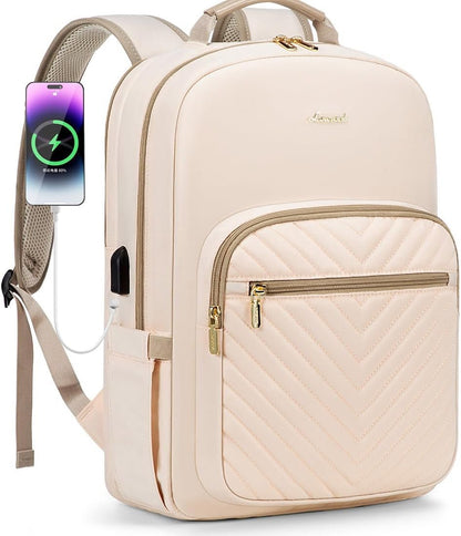 Women’s Laptop Backpack 15.6 Inch – Stylish Waterproof Travel Backpack Purse with USB Charging Port | Professional College, Work, Teacher & Business Computer Bag (Mint Green) - RELUX.STORE