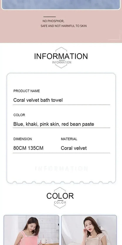 “Women’s Wearable Bath Towel – Fast - Drying 140×85cm Bathrobe for Shower, Spa, Gym, and Beach” - RELUX.STORE