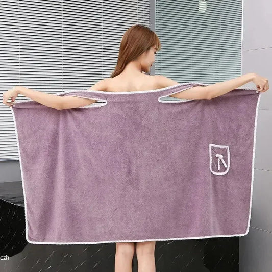 “Women’s Wearable Bath Towel – Fast - Drying 140×85cm Bathrobe for Shower, Spa, Gym, and Beach” - RELUX.STORE