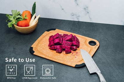 Wood Fiber Cutting Board for Kitchen - Non - Slip, Reversible, Eco - Friendly, Small 11.5 X 9.25 - Inch Chopping Board, Natural Slate - RELUX.STORE