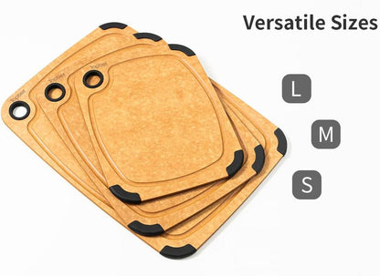 Wood Fiber Cutting Board for Kitchen - Non - Slip, Reversible, Eco - Friendly, Small 11.5 X 9.25 - Inch Chopping Board, Natural Slate - RELUX.STORE
