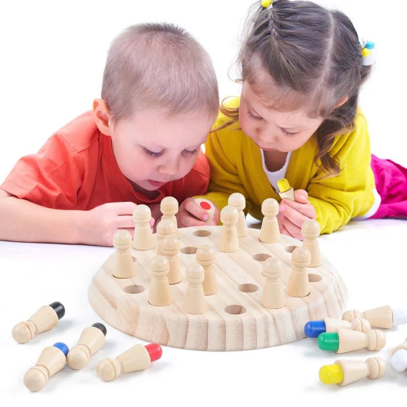 “Wooden Memory Match Stick Chess – Montessori Educational Color Game Board Puzzle for Kids, Cognitive Learning & Skill Development Toy” - RELUX.STORE