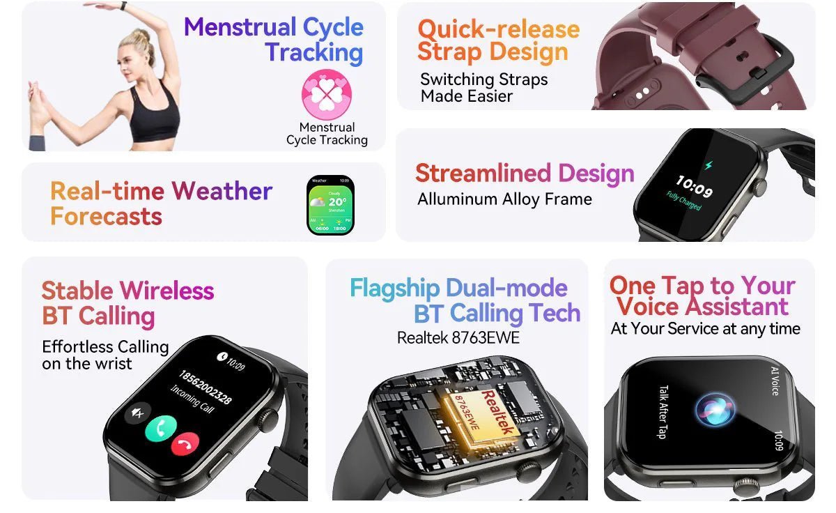 [World Premiere] Blackview Smartwatch R60 Watch 1.96'' AMOLED Display 800mAh Bluetooth Phone Calls Health and Fitness Tracking - RELUX.STORE