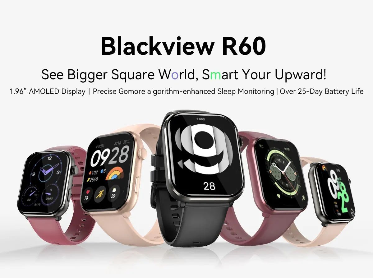 [World Premiere] Blackview Smartwatch R60 Watch 1.96'' AMOLED Display 800mAh Bluetooth Phone Calls Health and Fitness Tracking - RELUX.STORE
