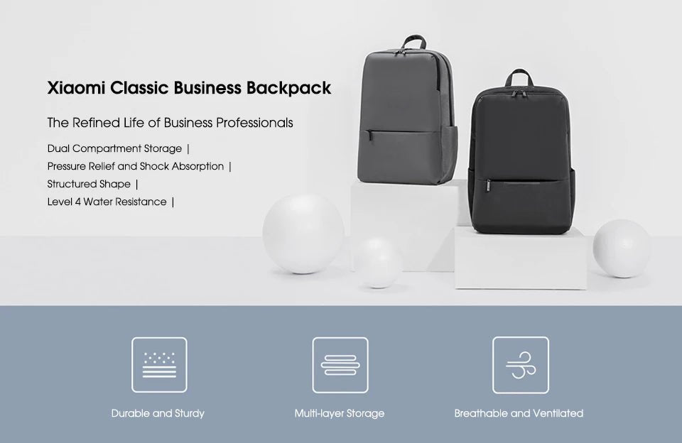 Xiaomi Classic Business Backpack 2 – Large Capacity Travel & Laptop Bag for Men & Women - RELUX.STORE