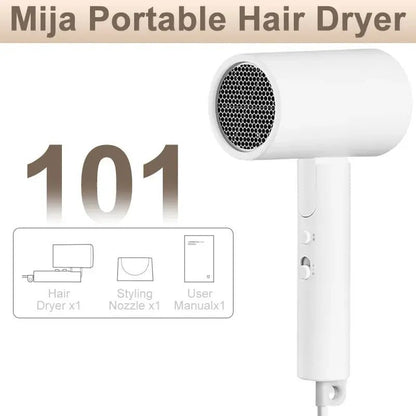XIAOMI MIJIA Portable Anion Hair Dryer H101 Quick Dry Professinal Foldable 1600W 50 Million Negative Lons Home Travel Hair Care - RELUX.STORE