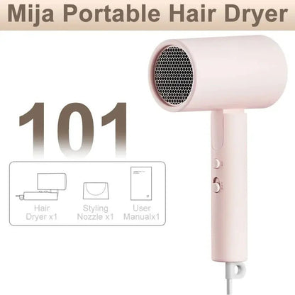 XIAOMI MIJIA Portable Anion Hair Dryer H101 Quick Dry Professinal Foldable 1600W 50 Million Negative Lons Home Travel Hair Care - RELUX.STORE