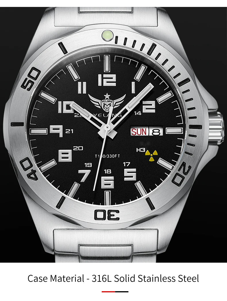 Yelang V1019 Brand 44MM Men Watch NH36 100M PROFESSIONAL WATERPROOF Deep Diving Mechanical Automatic Watch Sapphire Lens Reloj - RELUX.STORE