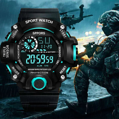 YIKAZE Men's LED Digital Watch Men Sport Watches Fitness Electronic Watch Multifunction Military Sports Watches Clock Kids Gifts - RELUX.STORE