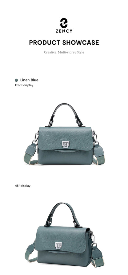 Zency Women's Genuine Leather Top - Handle Bag Simple Fashion Envelope Luxury Brand Shoulder Handbag Small Crossbody for Female - RELUX.STORE
