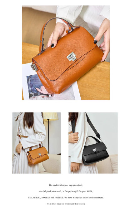 Zency Women's Genuine Leather Top - Handle Bag Simple Fashion Envelope Luxury Brand Shoulder Handbag Small Crossbody for Female - RELUX.STORE
