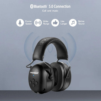 ZOHAN 5.0 Bluetooth Electronic Earmuff Headphones – Hearing Protection Headset with Noise Reduction, Music Playback & Rechargeable Battery - RELUX.STORE